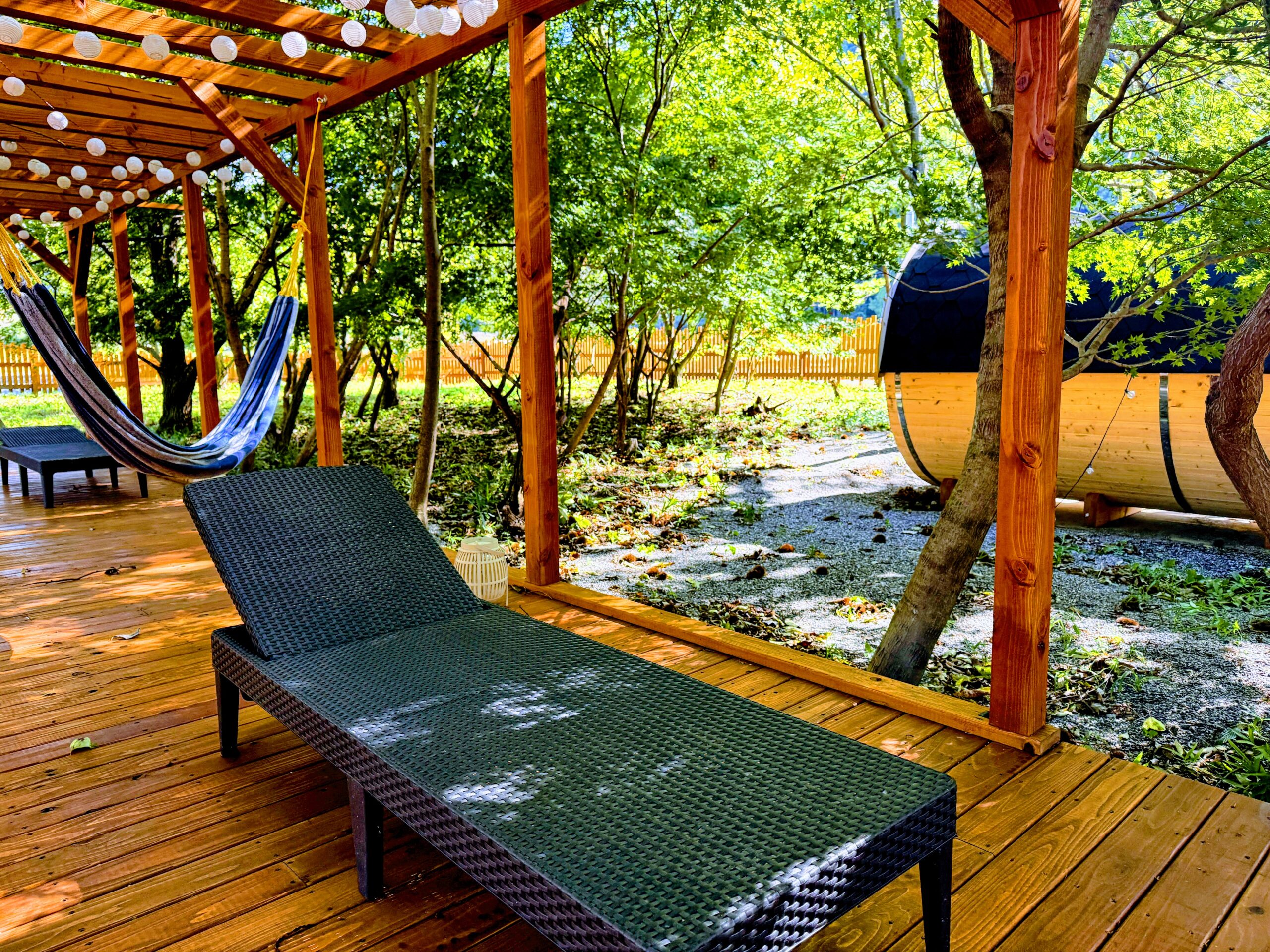 サウナの森 水沼ヴィレッジ プライベート外気浴スペース